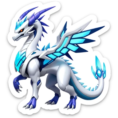 Modern Futuristic Kyurem-reshiram-dialga-Suicune-hybrid, full body sticker