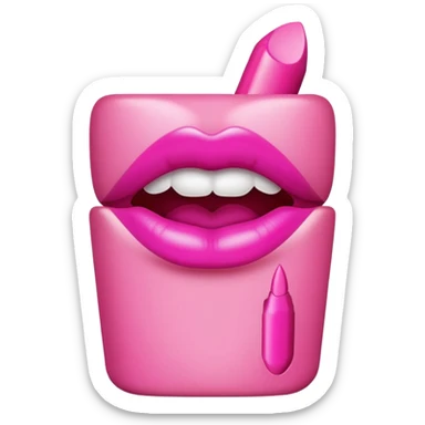 Pink lipstick sticker