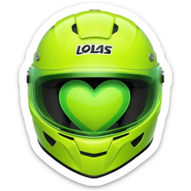 ate a Florecent green heart emoji as the same patterns as Lando Norris's helmet sticker