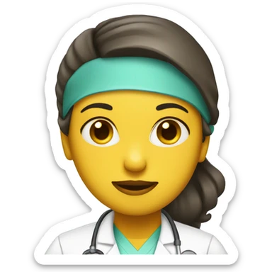 girl surgeon yellow skin sticker