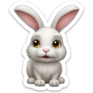 bunny on fie sticker