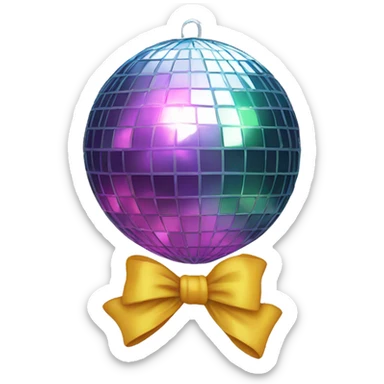 disco ball with bow sticker