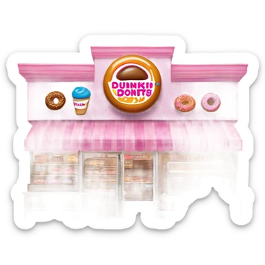 A donut shop calls Dunkin Donuts sticker