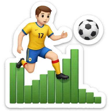 Cinematic realistic 3d growing football graph sticker