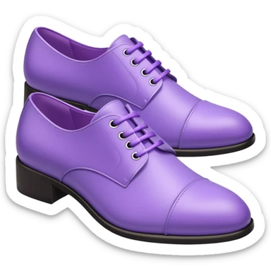 A 3D cartoon lavender-purple Formal shoes with soft texture,  and smooth reflections, isolated on plain background, Memoji-style. sticker