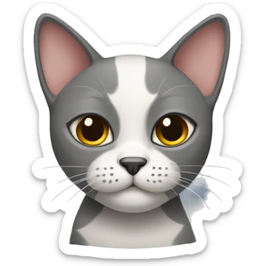 Dark gray scotish with fold ears cat and colour point cat sticker