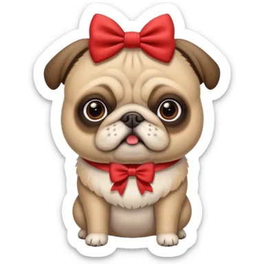 Pug com láço sticker