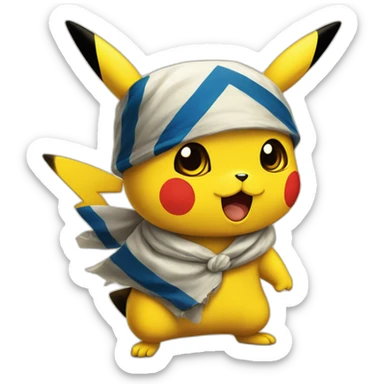 jew-chu, pikachu's younger jewish cousin enters Gaza sticker