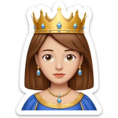 A queen with brown hair called Dilo sticker
