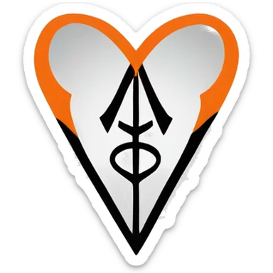 Khanda (a sikh sign) in orange triangular flag sticker