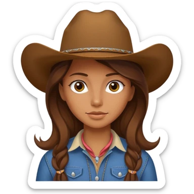 girl cowboy with no hat sticker