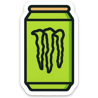 monster energy drink can, bold and dynamic, with neon green claw marks, modern icon style sticker