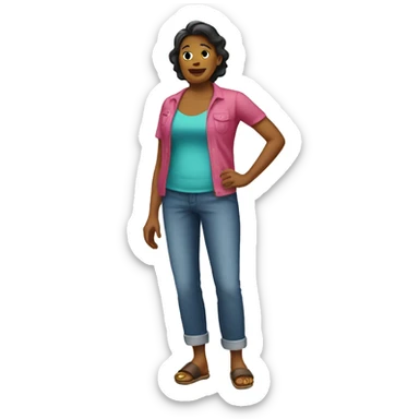 Mom with a chancla sticker