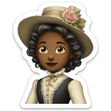 
young girl in 19th century costume sticker