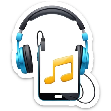 2010 music playlist icon with headphones and smartphone sticker