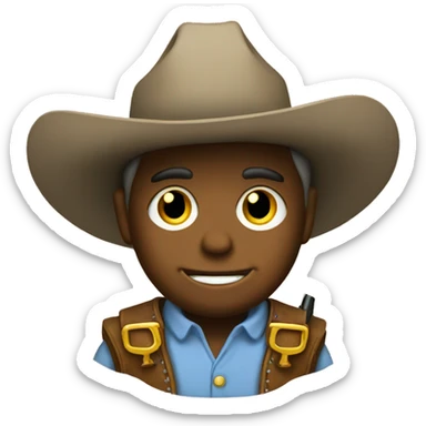 Cowboy smiley with guns  sticker