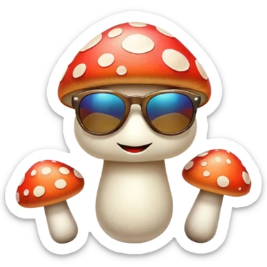 Mushrooms wearing sunglasses sticker