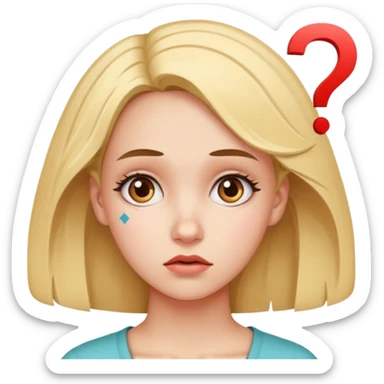 young women dont know from what to start. add question mark sticker