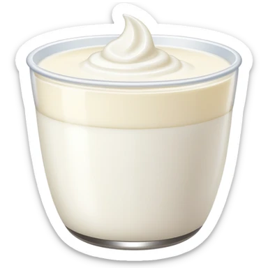 A cup of plain white yogurt sticker
