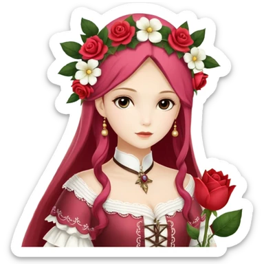 Девушка с темными волосами и ровной челкой, в очках ударяет парня с черными волосами уложеными вверх с красной банданой sticker