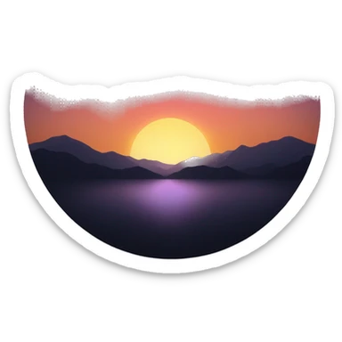 Sunset in dark sticker