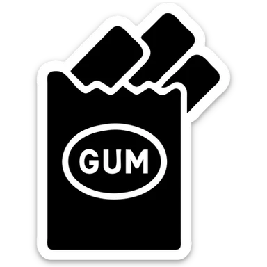 a packet of gum, minimal flat icon style sticker
