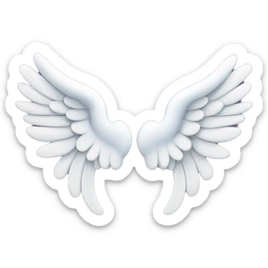 Clouds and angel wings hang over the road sticker