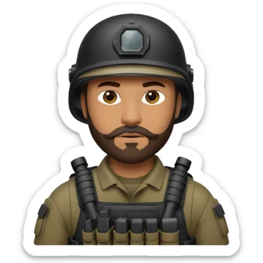 SWAT member with brown beard sticker