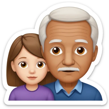 Abuelito blanco con su nieta pequeña morena sticker