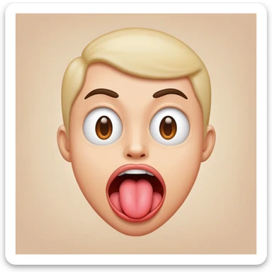 Tongue out crazy face sticker