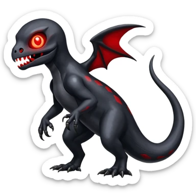 Shiny Evil Duskull-Salandit-Fakémon-hybrid-creature (full body)  sticker