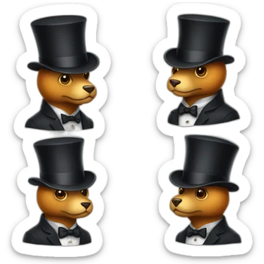 animal wearing a  bowler hat sticker