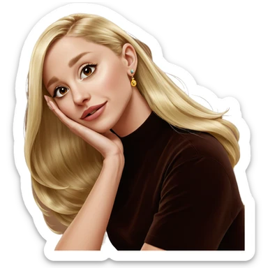 blonde girl with earrings sticker