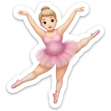 A fat ballerina jumping sticker