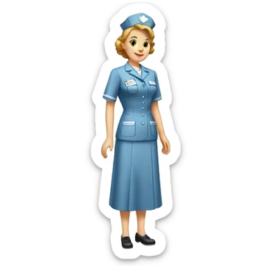 nurse uniform 1940 sticker