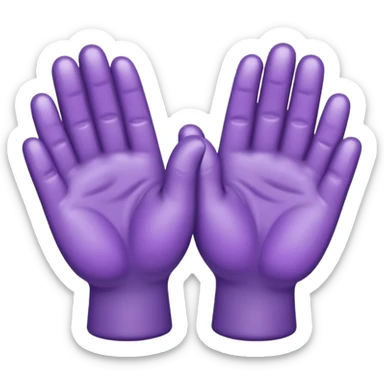 soapy purple hands praying sticker
