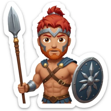 Gladiator with red hair and spear sticker