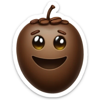 coffee bean with heart eyes smile sticker