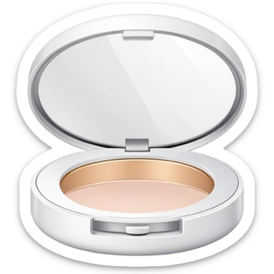 empty makeup compact icon, open to show it's finished sticker