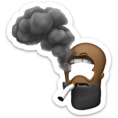 Smoke blowing from lips sticker