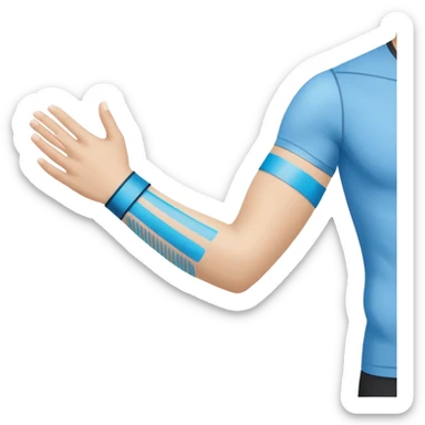 forearm with kinesio tape (physiotherapy)  sticker
