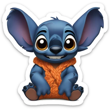 Stitch from lilo and stitch but with black and orange coloring sticker