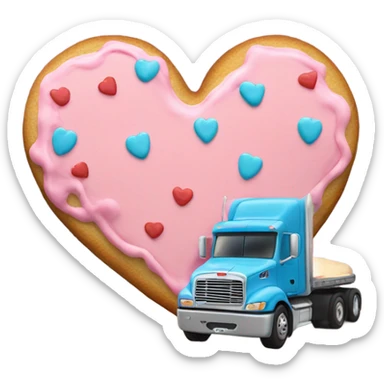 cookie heart with 18 wheeler sticker