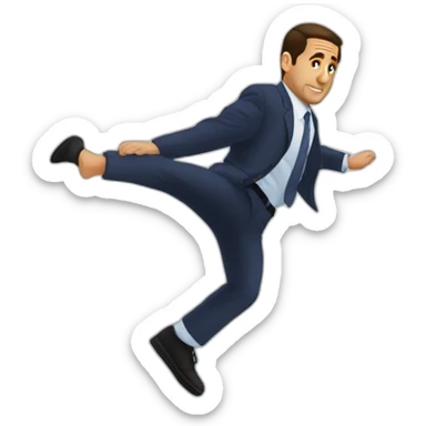michael scott parkour jump sticker