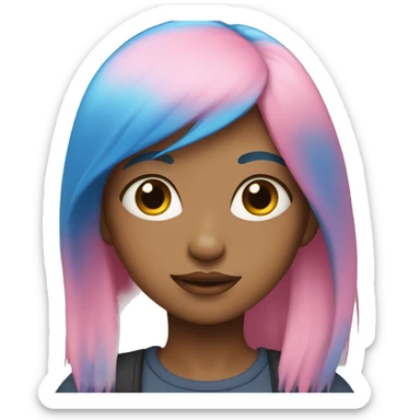 girl with blue hair and pink eyes sticker