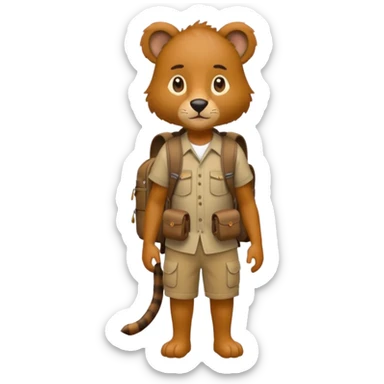  Safari Animal with Backpack  sticker
