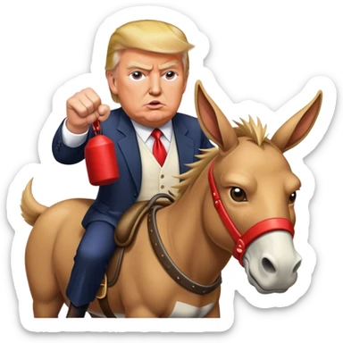 Donald trump fighting a mule sticker