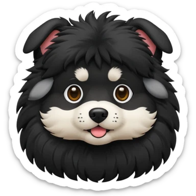 Dog black with hair  sticker