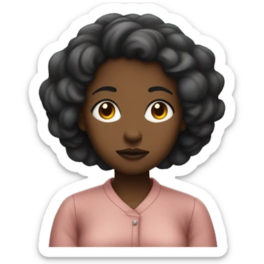 Black girl pouting with folded arms sticker