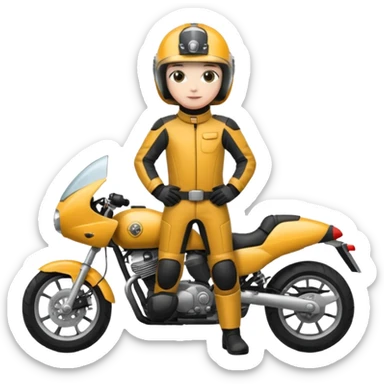 motorcycle human with helmet full body sticker